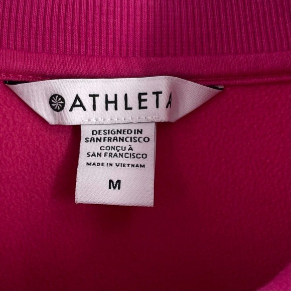 Athleta M Triumph Hybrid Half Zip Sweatshirt Salvia Pink 532520 - Picture 5 of 8